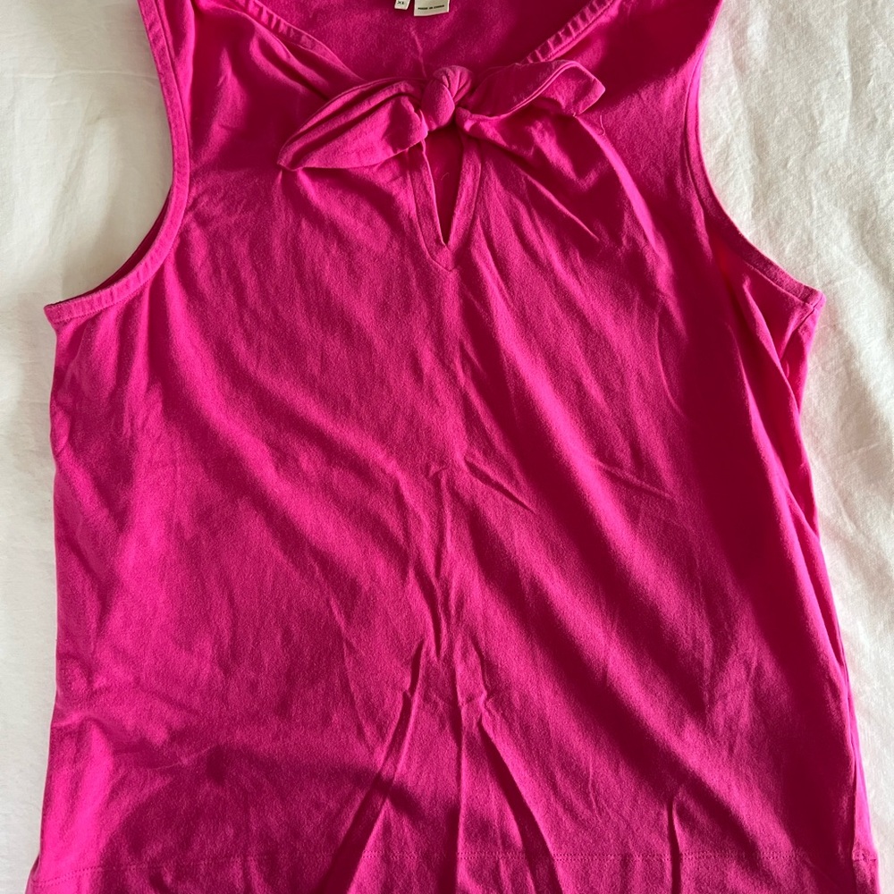 Kate Spade Bow Front Keyhole Pomona Tank Womens Sleeveless Pink Size XLarge